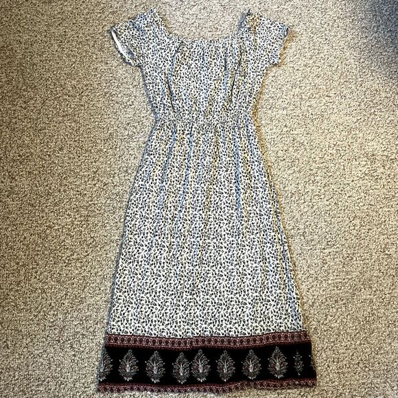 Rewind Womens Peasant Dress Size M Floral Boho Off Shoulder Tassel Ditsy - Picture 5 of 9